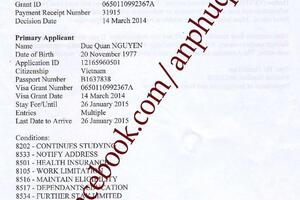 Chúc mừng anh Quân đã xin được visa Úc tham gia khóa học trường ELS Sydney